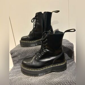Dr. Martens JADON Platform Black Leather Combat Boots Women’s Size 6